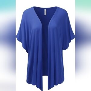 EIMIN Women's Kimono Style Short Sleeve Open Front Loose Fit Cardigan Sz L (EUC)